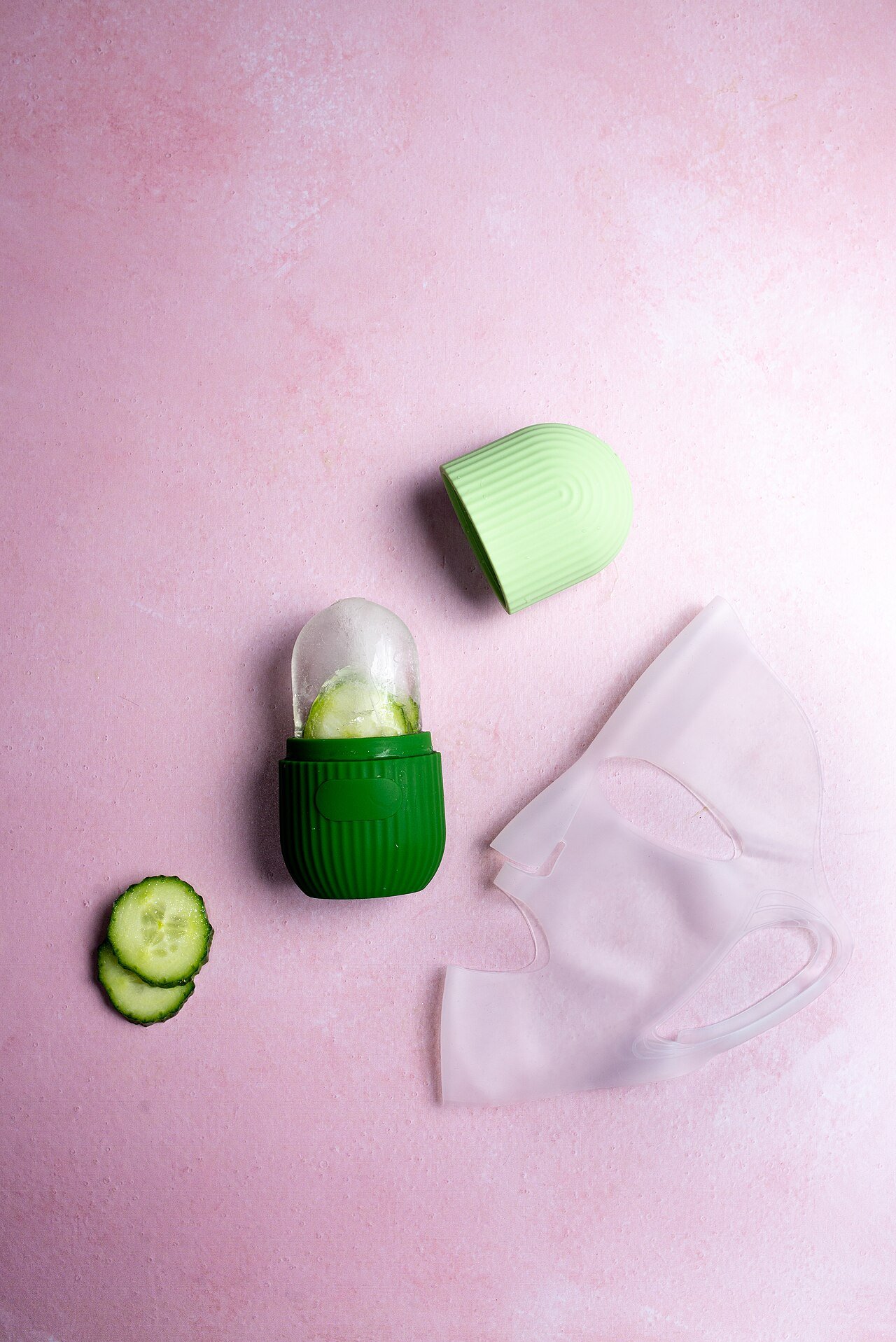 Fresh cucumber slices arranged for a natural eye treatment